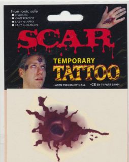 Halloween Makeup Prop Temporary Body Tattoo Realistic Scarry Cut Blood