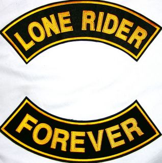 Lone Rider Forever Tough Independent Biker Patch 11x3
