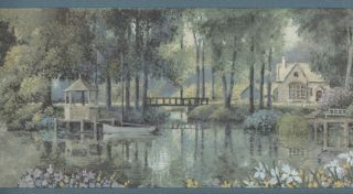 Lake Scene Wallpaper Border Great for Any Room in Your Home
