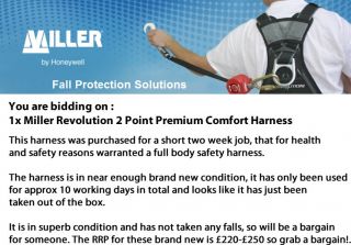 Miller Revolution Fall Protection Safety Harness Full Body Complies to