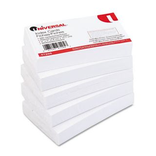 Universal Unruled Index Cards 3 x 5 White 500 Pack PK UNV47205