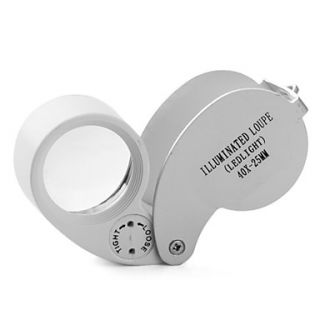 EUR € 4.87   mini 40x 25mm sieraden loupe vergrootglas met led