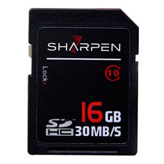 USD $ 23.39   Sharpen 16GB 30MB/S Class 10 SDHC Flash Memory Card