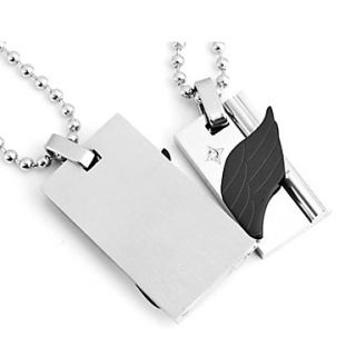 USD $ 6.29   Angel Wings Titanium Steel Couple Necklace,