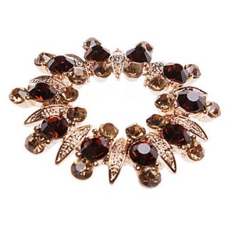 USD $ 4.29   Hollow Round Crystal Inlaid Brooch(Golden),