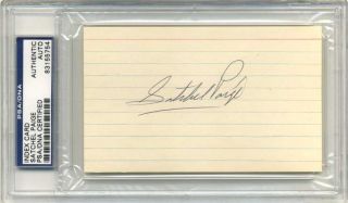 You are bidding on an autographed & slabbed index card by Satchel
