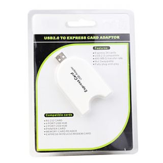 USD $ 7.49   USB 2.0 to Express Card Adapter   White (34mm),