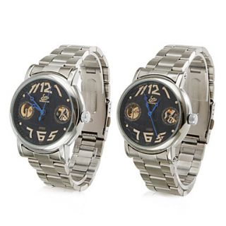 USD $ 37.99   Pair of Black Face Style Alloy Analog Mechanical Couple