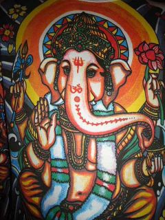 Ganesh Ganesha Hindu Indian God Tattoo Print Mens Long Sleeve T Shirt