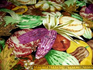 Vintage Quilting Cotton Indian Corn Gourds 4 Yards x 13 