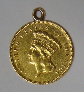 1878 $3 Three Dollar Gold Indian Princess Head Coin