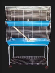 100cm Indoor Double Decker Rabbit Cage Hutch With Stand   Factory