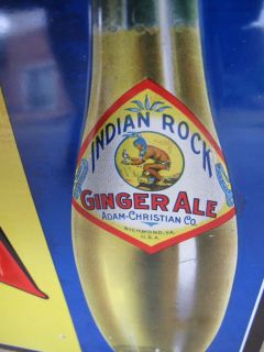  Indian Rock Ginger Ale Advertising Sign Richmond VA 1930 1940 Soda Pop
