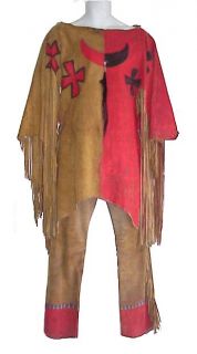 Indian Fringed Handpainted Buckskin Outfit Very RARE