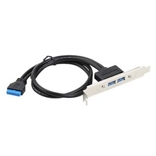  Motherboard 20 Pin Male to Dual USB 3.0 Female Adapter Cable (40 cm