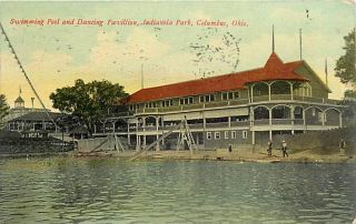 Oh Columbus Indianola Park Swimming Pool Dancing Pavilion mailed 1911