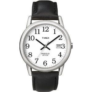 New Timex T2H281 Easy Reader Leather Band Indiglo Watch