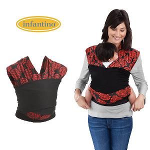 Infantino Sync Comfort Wrap Black Red Baby Infant Carrier New in Box