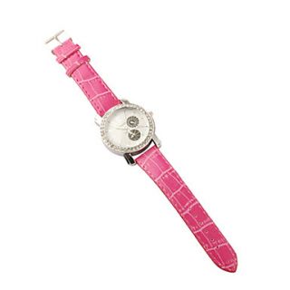 USD $ 8.49   Big Dial PU Leather Band Crystal Characteristic Women