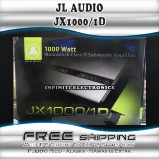 NEW JL AUDIO JX1000 1D MONOBLOCK 1000W RMS CLASS D FULLRANGE AMPLIFIER