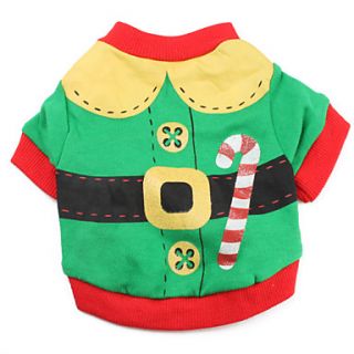 USD $ 5.49   Santa Claus Style Cotton T shirt for Dogs (Green,XS L