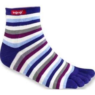 Injinji Rainbow Strip Mini Crew Toe Socks Womens Medium M Purple