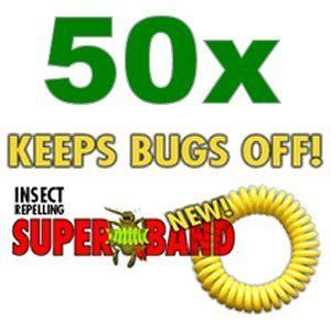 50 Insect Mosquito Bug Superband Repellent Wrist Band