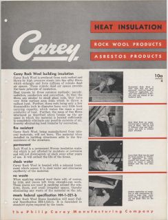 Philip Carey Insulation Magnesia Asbestos Catalog 1947