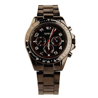 EUR € 15.54   rvs ronde vorm quartz horloge voor mannen zwart
