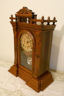 Exceptional Antique 1886 Ingraham Cabinet Clock Divan Model Collector