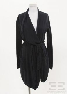 Inhabit Navy Knit Belted Cardigan Size Small