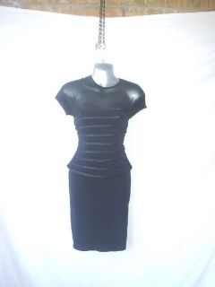 Joseph Ribkoff Black Stretch Sculptured Dress 8 10 36