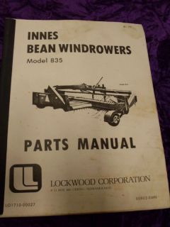 Innes 835 Bean Windrower Parts Manual