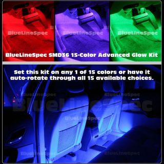 15 Color Interior LED Glow Light Neon Kit for Car Truck SUV Y
