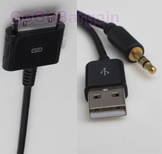 USB 3 5MM AUX INTERFACE CABLE FOR iPOD TOUCH Iphone 4 4s 3gs PAD US