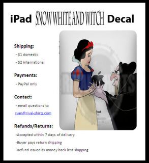 iPad Snow White and Witch Holding Apple Decal Sticker