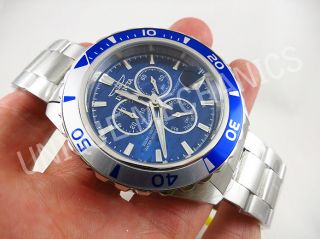 Invicta Watch Pro Diver 12445 Chronograph Stainless Steel Blue Dial