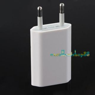 EU Europe USB iPhone iPod AC Wall Charger Adapter White