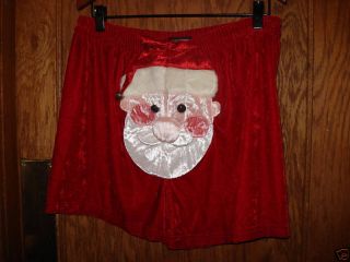 Intimo Red Velvet Santa Face Boxer Shorts Sz XL