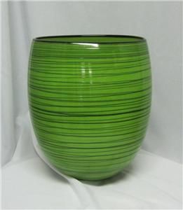 Ioan Nemtoi Bowl Green with Stripes Blown Glass