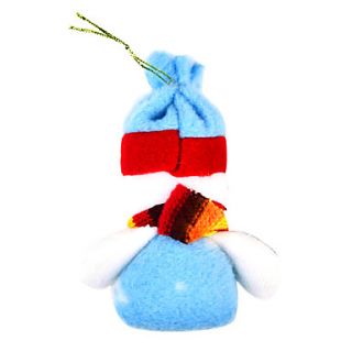 EUR € 1.65   Kerst blauw lint ornamenten van sneeuwmannen met rode