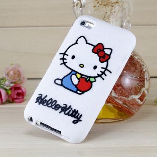 iPod Touch 4 4th Generation Hello Kitty Silicone Rubber Case White