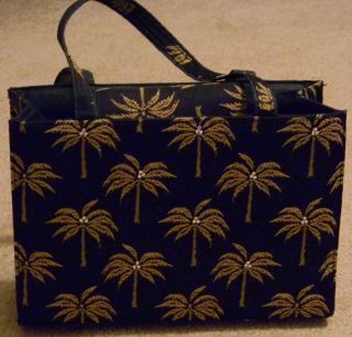 Black Purse with Gold Palm Trees