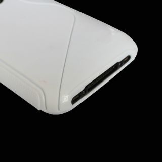 TPU Fitted Case Cover Skin for iPhone 3G 3GS in White s Line Shape