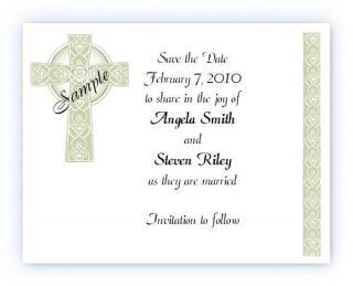  Custom Irish Celtic Cross Bridal Wedding Save The Date Cards