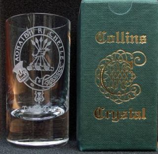 GLs Scottish Collins Crystal Clan Shotglasses R to Y