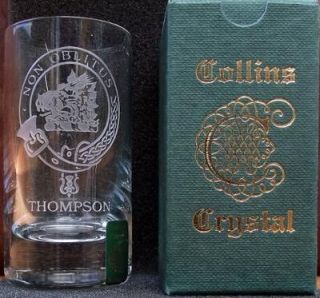 GLs Scottish Collins Crystal Clan Shotglasses R to Y