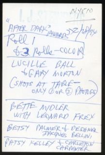 Lucille Ball Bette Midler 1974 After Dark Awards 28 ea 35mm Camera