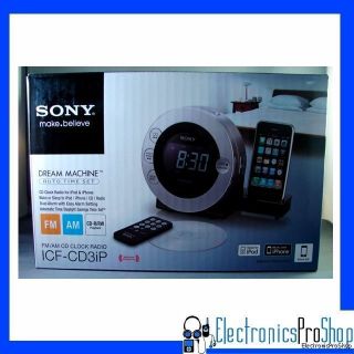 Sony IFCD3IPSIL Clock Radio iPod iPhone Docking Station