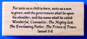 Isaiah 9 6 Christian Christmas Mounted Rubber Stamp 13 Bible Verse
